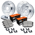 R1 07-22 Lexus LX570 Front & Rear Drill/Slot Silver Rotors w/Super Duty Pads
