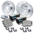 R1 18-20 Audi S4 Front & Rear Drill/Slot Silver Rotors w/Euro Ceramic Pads
