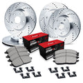 R1 05-18 Chrysler 300 Front & Rear Drill/Slot Silver Rotors w/Optimum Pads