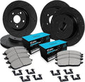 R1 16-17 Hyundai Veloster Front & Rear Drill/Slot Black Rotors w/Ceramic Pads