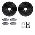 R1 05-18 Subaru Forester Front Drill/Slot Black Rotors w/Euro Ceramic Pads