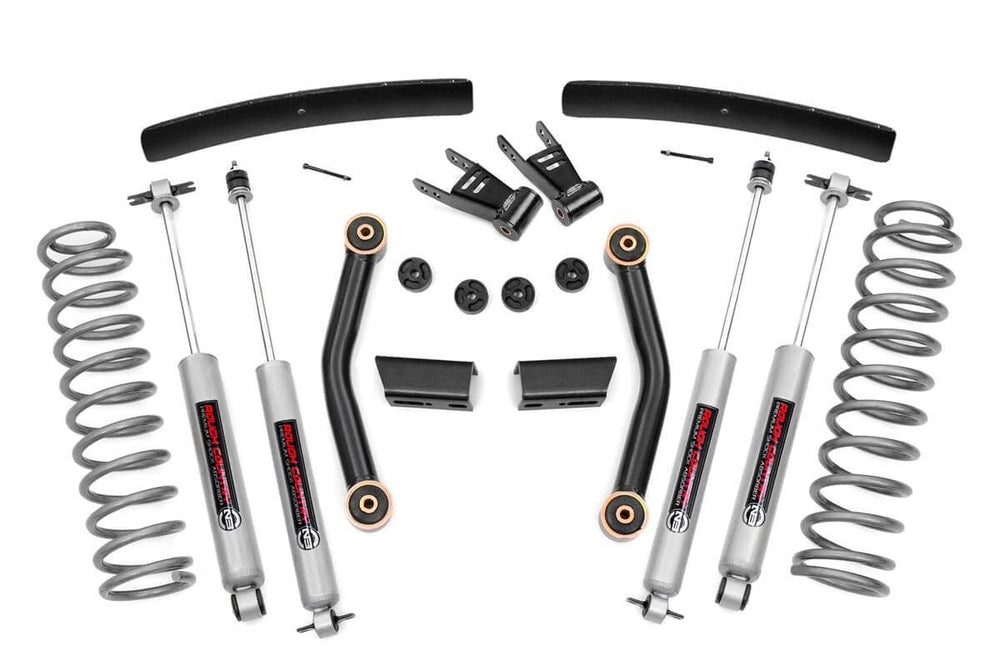 1x 23167 1x 23146 2x 1072 1x 1071 1x 9269 1x 6104 1x 1077 1x 1073 4.5 Inch Lift Kit Jeep Comanche MJ 4WD (1986-1992)