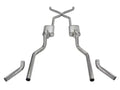 ~(59 lbs. 62X17X13)~ Crossmember Back w/H-Pipe Exhaust System 55-57 Tri-Five Chevy Split Rear Dual Exit 2.5 in Intermediate And Tail Pipe Hardware Incl Muffler And Tip Not Incl Pypes Exhaust