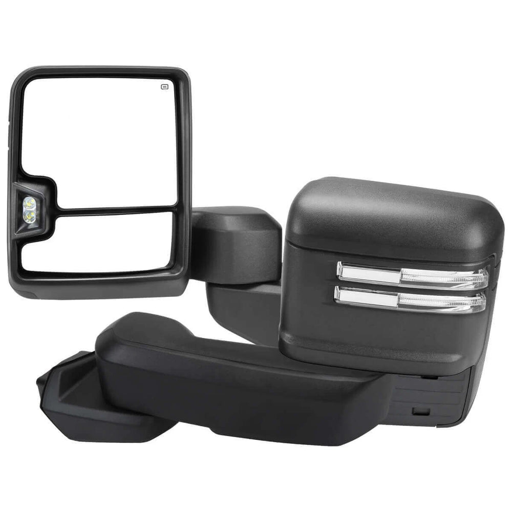 1500 POWER HEATED TOWING MIRROR MATTE BLACK WITH SMOKED TURN SIGNAL - TEMPERTURE SENSOR PUDDLE LAMP REVERSE LAMP