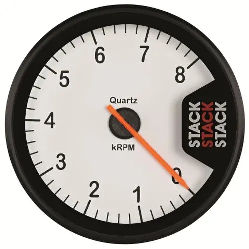 TACHOMETER CLUBMAN 80MM WHITE 0615K RPM