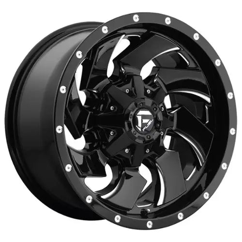~(57 lbs. 25X25X15)~ CLEAVER 22x12 5x114.30/5x127.00 GLOSS BLACK MILLED (-44 mm)