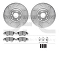 R1 12-17 Audi A7 Quattro Front Drill/Slot Silver Rotors w/Euro Ceramic Pads