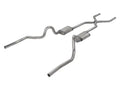 Crossmember Back w H-Pipe Exhaust System 70-71 GTO 68-72 442 Dual Split Rear Valance Exit 2.5 in Intermediate And Tail Pipe Turbo Pro Mufflers And Hardware Incl Tip Not Incl Pypes Exhaust