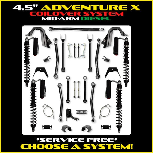 19C WRANGLER JT 4.5IN ADVENTURE X COIL OVER SYS W/ FAST CD ADJUSTERS FRONT & RE
