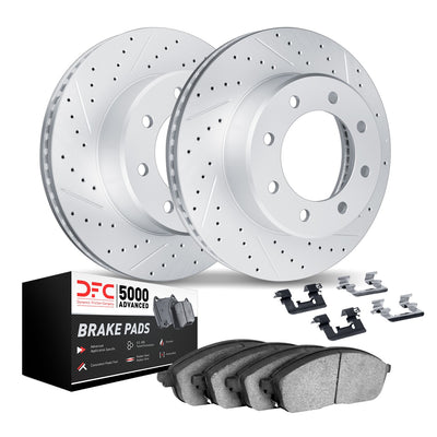 DFC 19-25 Ram 2500 Front Drilled & Slotted Geoperformance Rotors 5000 Advanced Brake Pads w/Hardware