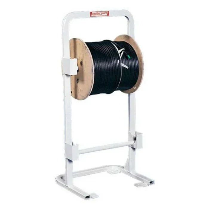CABLE REEL HOLDER 2 SPOOL FLOOR MOUNT 42.5 X 193/4 X 161/4 STEEL WHITE FINISH