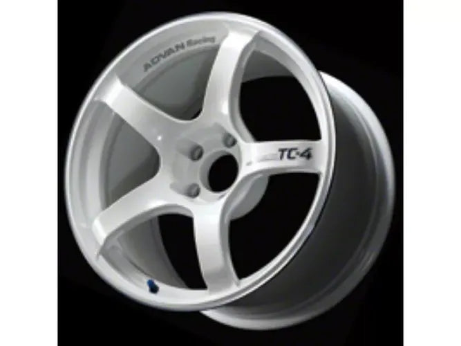 Advan TC4 17x8.0 +38 5x114.3 Racing White Metallic and Ring Wheel