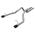 Cat Back Mid Muffler Exhaust System 05-10 Mustang GT Split Rear Dual Exit 2.5 in Intermediate And Tail Pipe M80 Mufflers Hardware 4 in Black Tips Incl Black Finish 409 Stainless Steel Pypes Exhaust