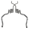 ~(68 lbs. 62X17X13)~ Crossmember Back w/H-Pipe Exhaust System 70-74 F-Body Split Rear Dual Exit 2.5 in Intermediate And Tail Pipe Street Pro Mufflers/Hardware Incl Tip Not Incl Pypes Exhaust