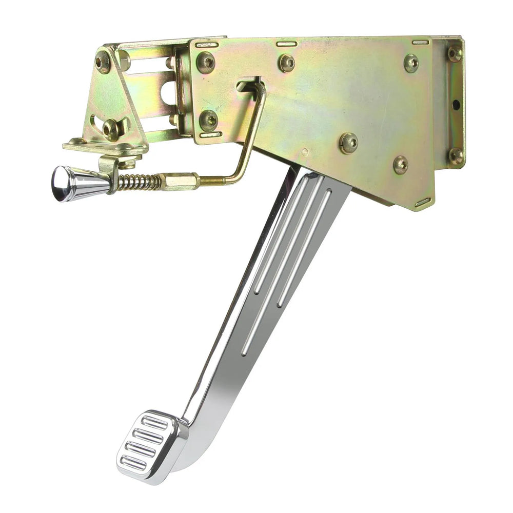 CHROMED BILLET ALUMINUM UNDERTHEDASH FOOT OPERATED EMERGENCY BRAKE