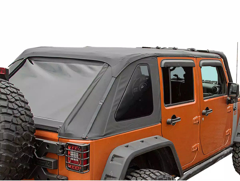 Rugged Ridge Bowless Soft Top Black Diamond 4-Door 07-18 Jeep Wrangler JK