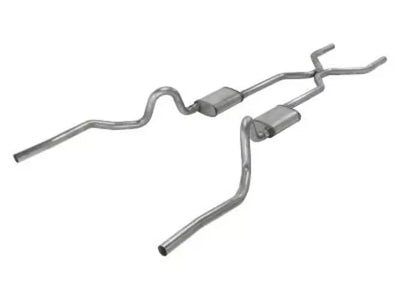 ~(71 lbs. 62X17X13)~ Crossmember Back w/H-Pipe Exhaust System 70-71 GTO/68-72 442 Dual Split Rear Valance Exit 2.5 in Intermediate And Tail Pipe Race Pro Mufflers And Hardware Incl Tip Not Incl Pypes Exhaust