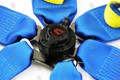Cusco Universal 6 Point 3in Shoulder 3in Lap w/Eyebolts (7/16-20UNF Thread) FIA Racing Harness- Blue
