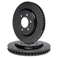 R1 05-20 Cadillac XTS Front Drilled & Slotted Black Brake Rotor Set