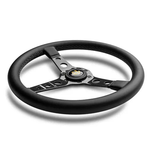 Momo Prototipo 6C Steering Wheel 350 mm - Black Leather/Gry St/Cbn Fbr Spoke