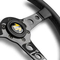 Momo Prototipo 6C Steering Wheel 350 mm - Black Leather/Gry St/Cbn Fbr Spoke