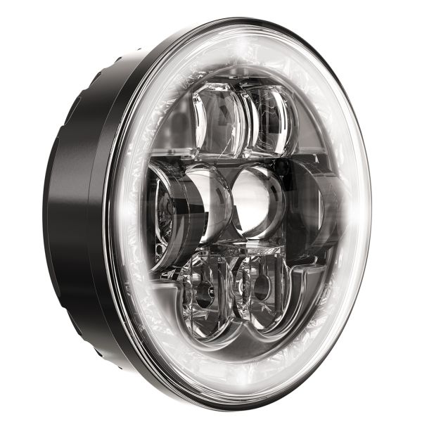 87002 1224V ECE LED RHT FIRE RATED HIGH/LOW BEAM HEADLIGHT W/ DRL/CHROME INNER