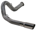 Filter Back Exhaust For 07.5-10 Silverado/Sierra 2500/3500 5 Inch Single Pass No Muffler Stainless Diamond Eye