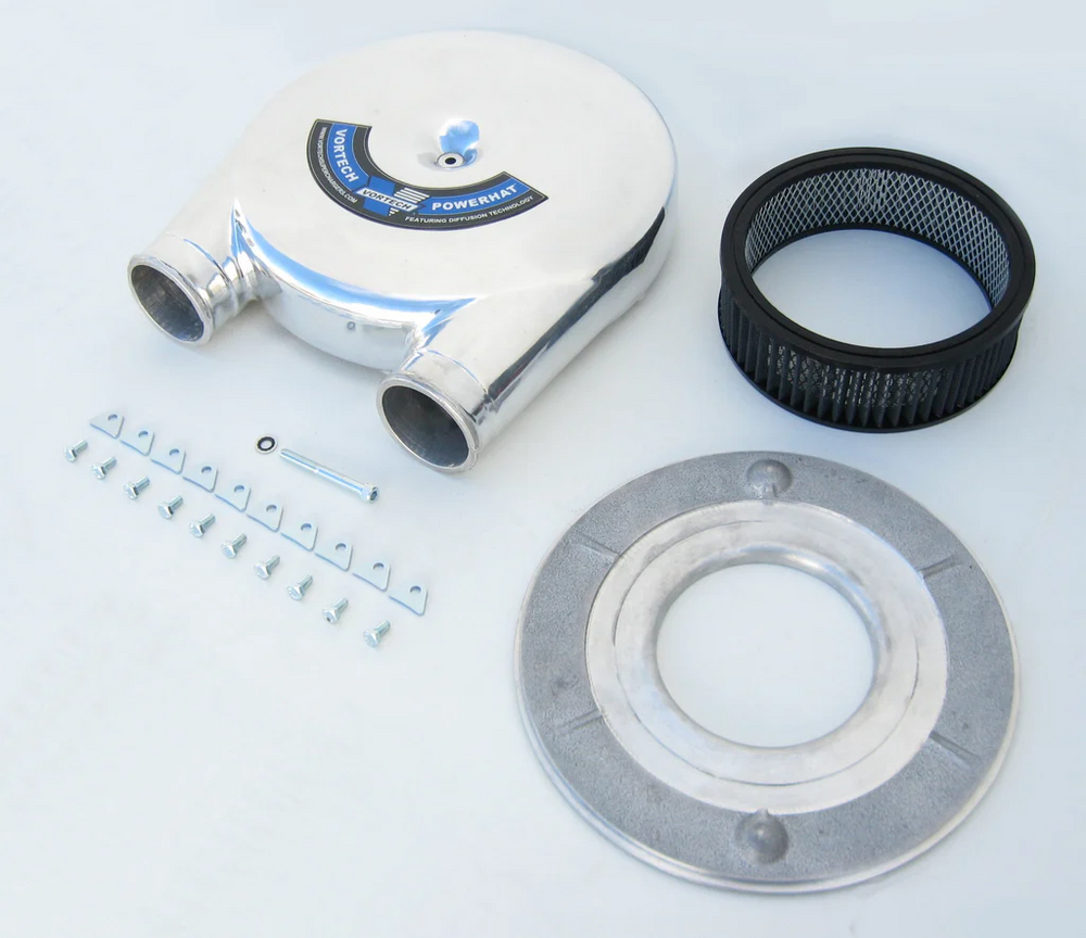 Universal inPowerHatin Carburetor Hat Assembly Dual Entry Satin Finish