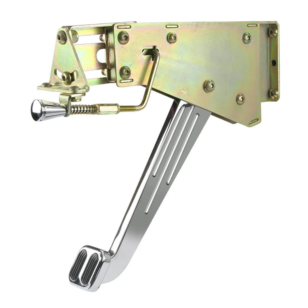 CHROMED BILLET ALUMINUM UNDERTHEDASH FOOT OPERATED EMERGENCY BRAKE