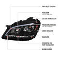 W164 PROJECTOR HEADLIGHTS SEQUENTIAL LED TURN SIGNAL- BLACK
