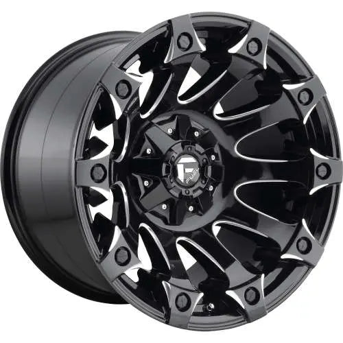 ~(59 lbs. 23X23X15)~ BATTLE AXE 20x12 5x114.30/5x127.00 GLOSS BLACK MILLED (-44 mm)