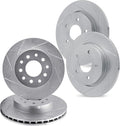 R1 Concepts Brake Rotor- Slotted - Silver Fits Nissan 200SX