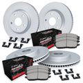 R1 07-22 Lexus LX570 Front & Rear Carbon Coated Rotor Set w/Off-Road/Tow Pads