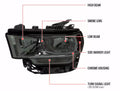 2500 3500 OE HALOGEN HEADLIGHTS WITH CHROME HOUSING SMOKED LENS AND AMBER REFLECTOR