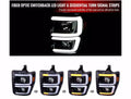 PROJECTOR HEADLIGHTS WITH LED BAR GLOSSY BLACK HOUSING AND CLEAR LENS - SWITCH BACK SEQUENTIAL TURN SIGNAL