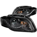0508 AUDI A4/S4/RS4 PROJECTOR BLACK CLEAR(R8 LED STYLE)HEADLIGHTS DRIVE/PASS