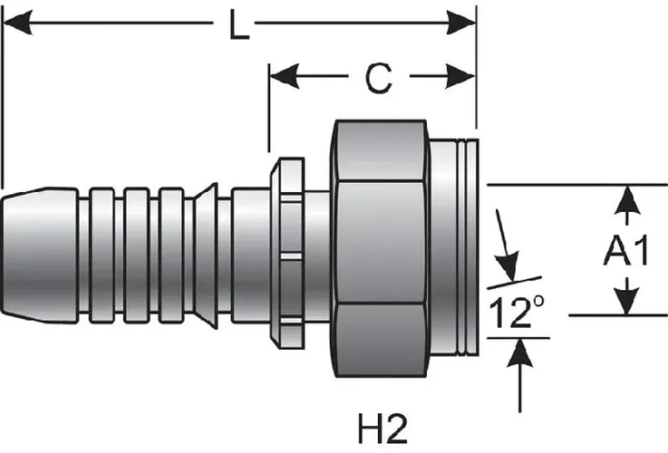 FEMALE DIN 24 CONE SWIVEL - HEAVY S