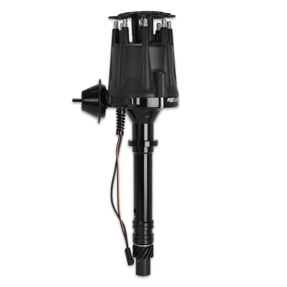 MSD Black Chevy V8 Pro-Billet Distributor With Vacuum Advance All The Performance Of Our Pro-Billet Line Now In Black For Your Ford, Chevy Or Chrysler. Must Be Used With MSD 6, 7, Or 8-Series Ignition MSD Ignition