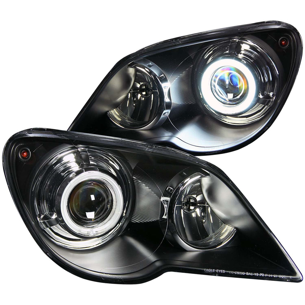 0708 CHRYSLER PACIFICA PROJECTOR HALO BLACK CLEAR (CCFL) HEADLIGHTS