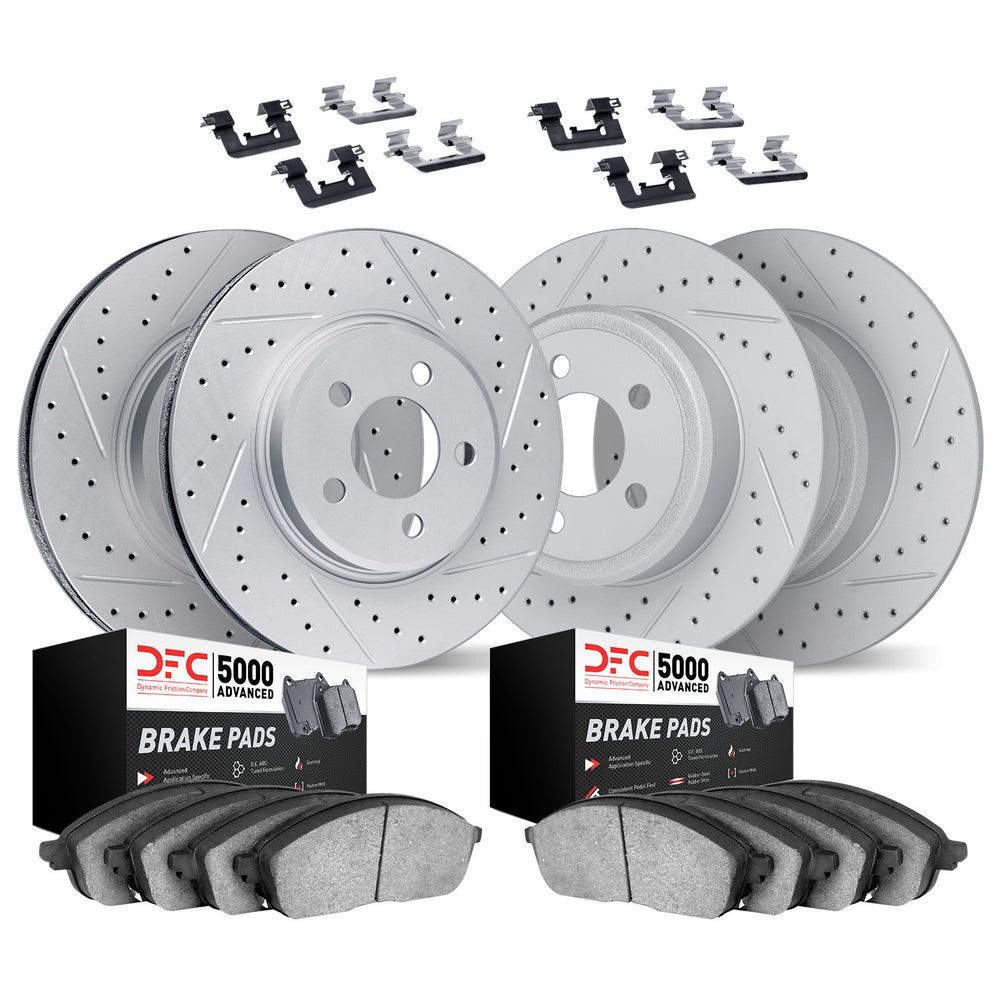 DFC 17-23 Subaru Crosstrek Front & Rear Drill/Slot Geoperf Rotors 5000 Advanced Pads w/Hardware