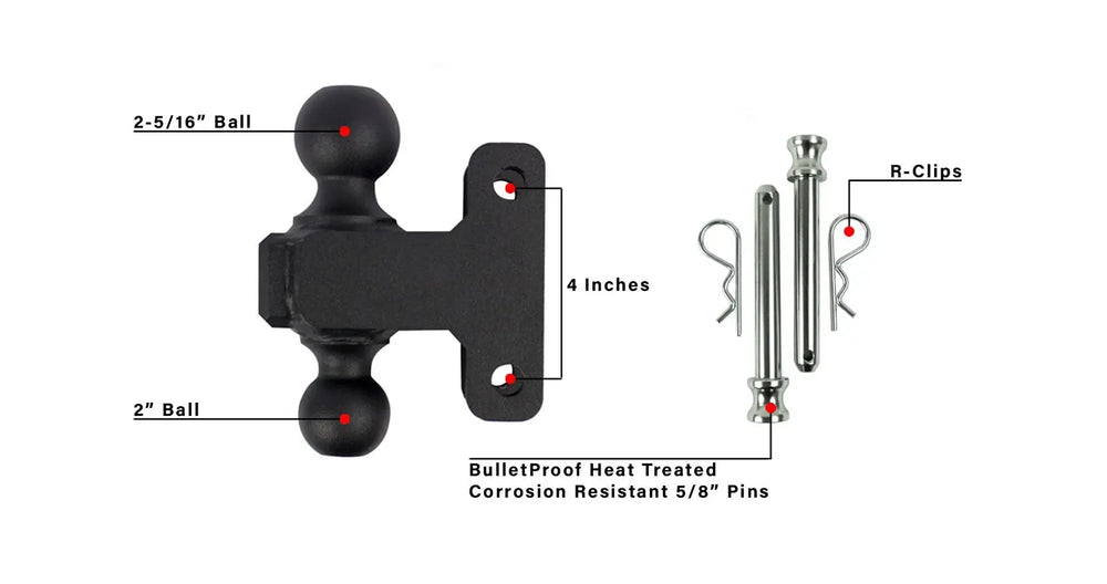 2.5" EXTREME DUTY 12" DROP/RISE