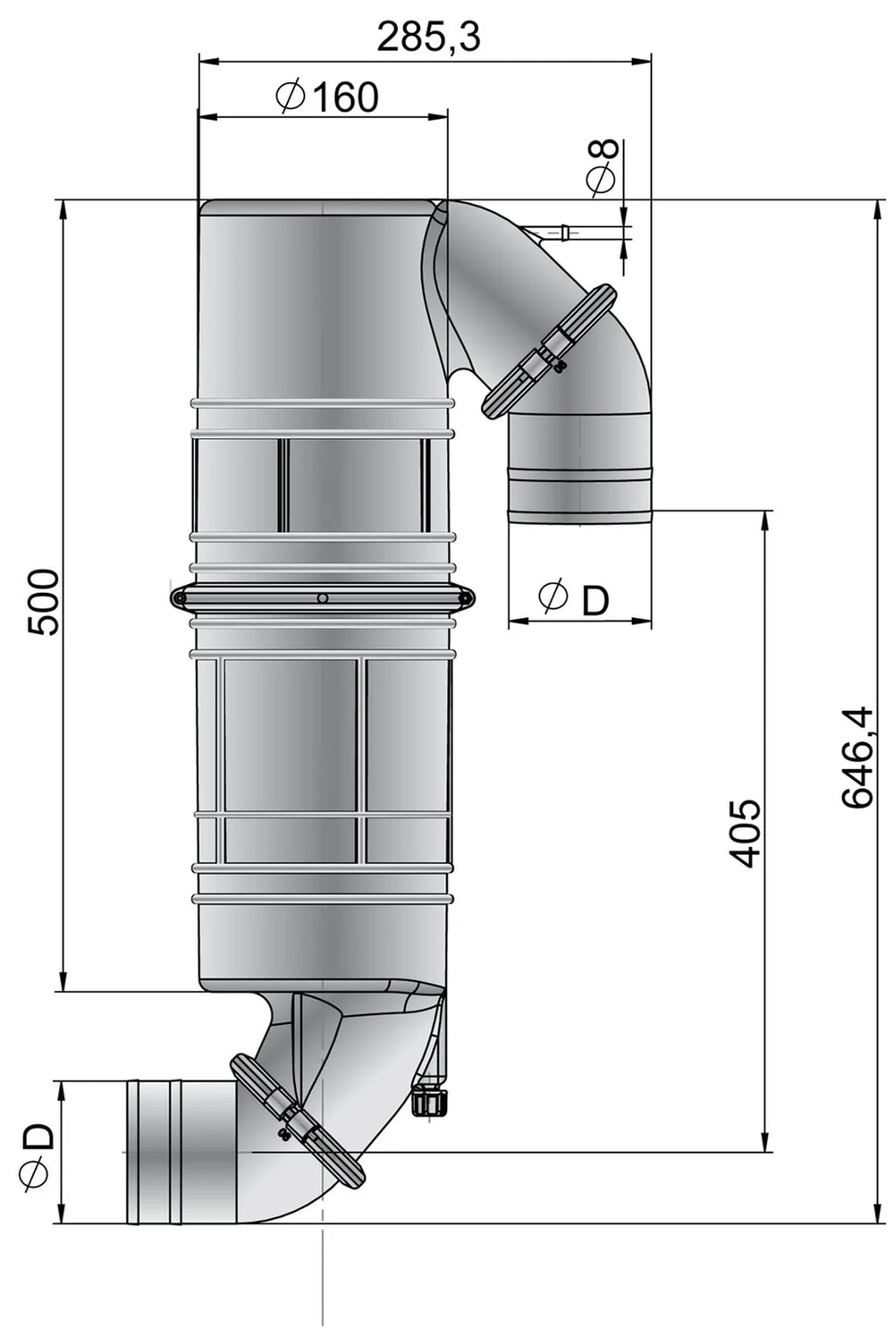 ROTATABLE MUFFLER/GOOSENECK, TYPE N