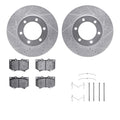 R1 00-02 Toyota Sequoia Front Drill/Slot Silver Rotors w/Optimum Pads