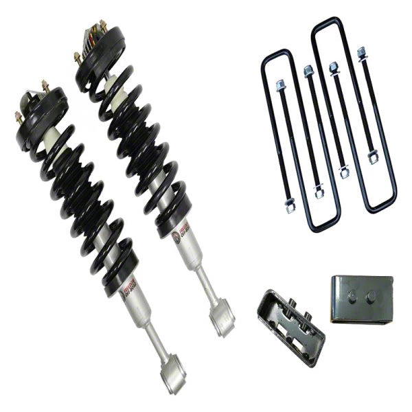 Front 3 Inch Lift Struts 2 Inch Rear Blocks w U Bolts 04-08 F-150 06-08 Mark LT No Heritage Freedom Off-Road
