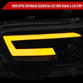 PROJECTOR HEADLIGHTS WITH SEQUENTIAL TURN SIGNAL BLACK HOUSING AND SMOKED LENS AND AMBER REFLECTORS