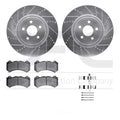 DFC 12-25 Dodge Durango Front Drilled & Slotted Silver Rotors with 5000 Advanced Pads w/Hardware