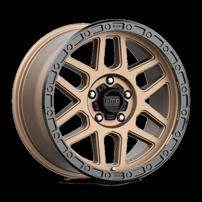 ~(34 lbs. 21X21X12)~ KM544 18x9 5x150.00 MATTE BRONZE W/ BLACK LIP (25 mm)