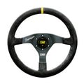 OMP Corsica Steering Wheel - Black Suede/Black Anodized Spokes