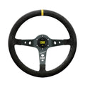 OMP Corsica Steering Wheel - Black Suede/Black Anodized Spokes