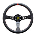 OMP Corsica Steering Wheel - Black Suede/Black Anodized Spokes